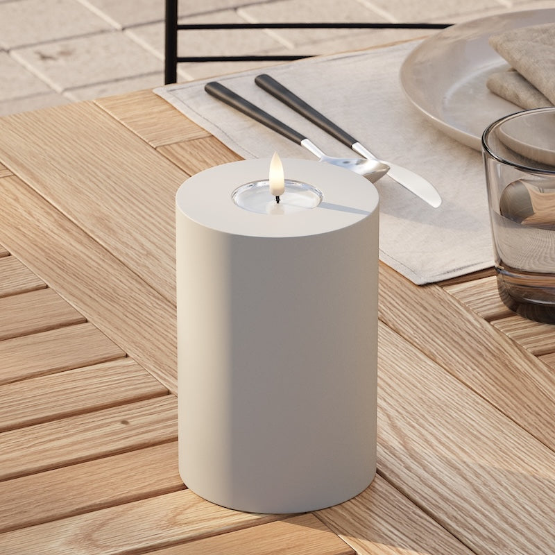 Deluxe Homeart Lauko LED blokinis šviestuvas Ø 10 x 15 cm Smėlio spalvos