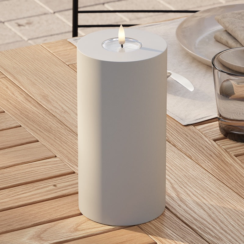 Deluxe Homeart Utomhus LED Blockljus Ø 10 x 20 cm Sand