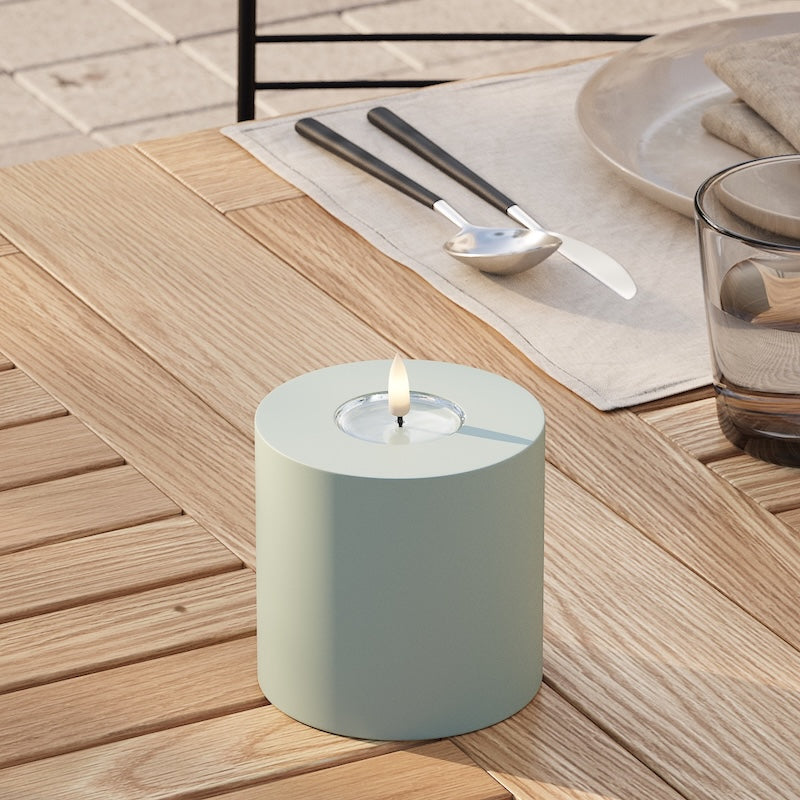 Deluxe Homeart Venkovní LED blokové světlo Ø 10 x 10 cm Šalvějově zelená