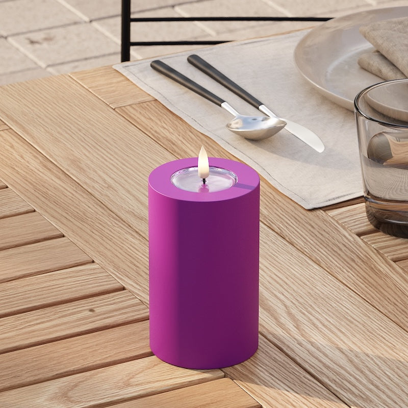Deluxe Homeart Lauko LED blokinis šviestuvas Ø 7,5 x 12,5 cm Violetinė