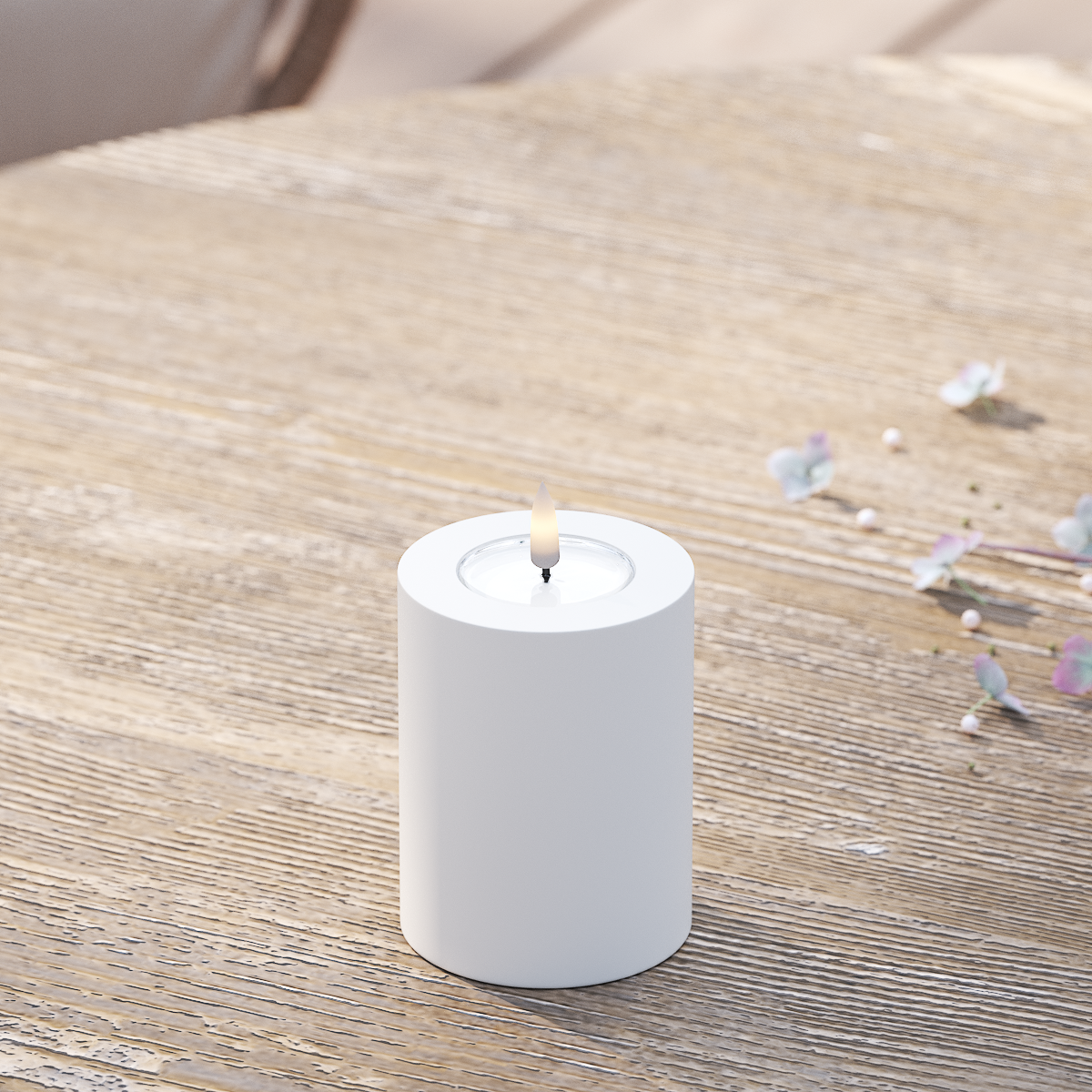 Deluxe Homeart LED externo Vela pilar Ø 7,5 x 10 cm Branco Luz LED para exterior Vela pilar 2