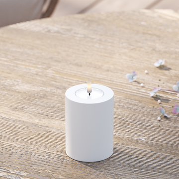 Deluxe Homeart LED externo Vela pilar Ø 7,5 x 10 cm Branco Luz LED para exterior Vela pilar 2