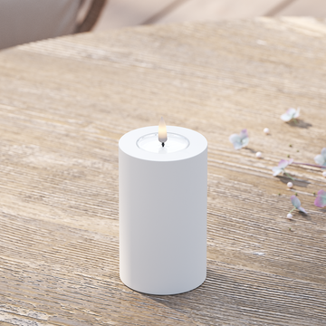 Deluxe Homeart Utomhus LED Blockljus Ø 7,5 x 12,5 cm Vit LED utomhusljus Blockljus 2