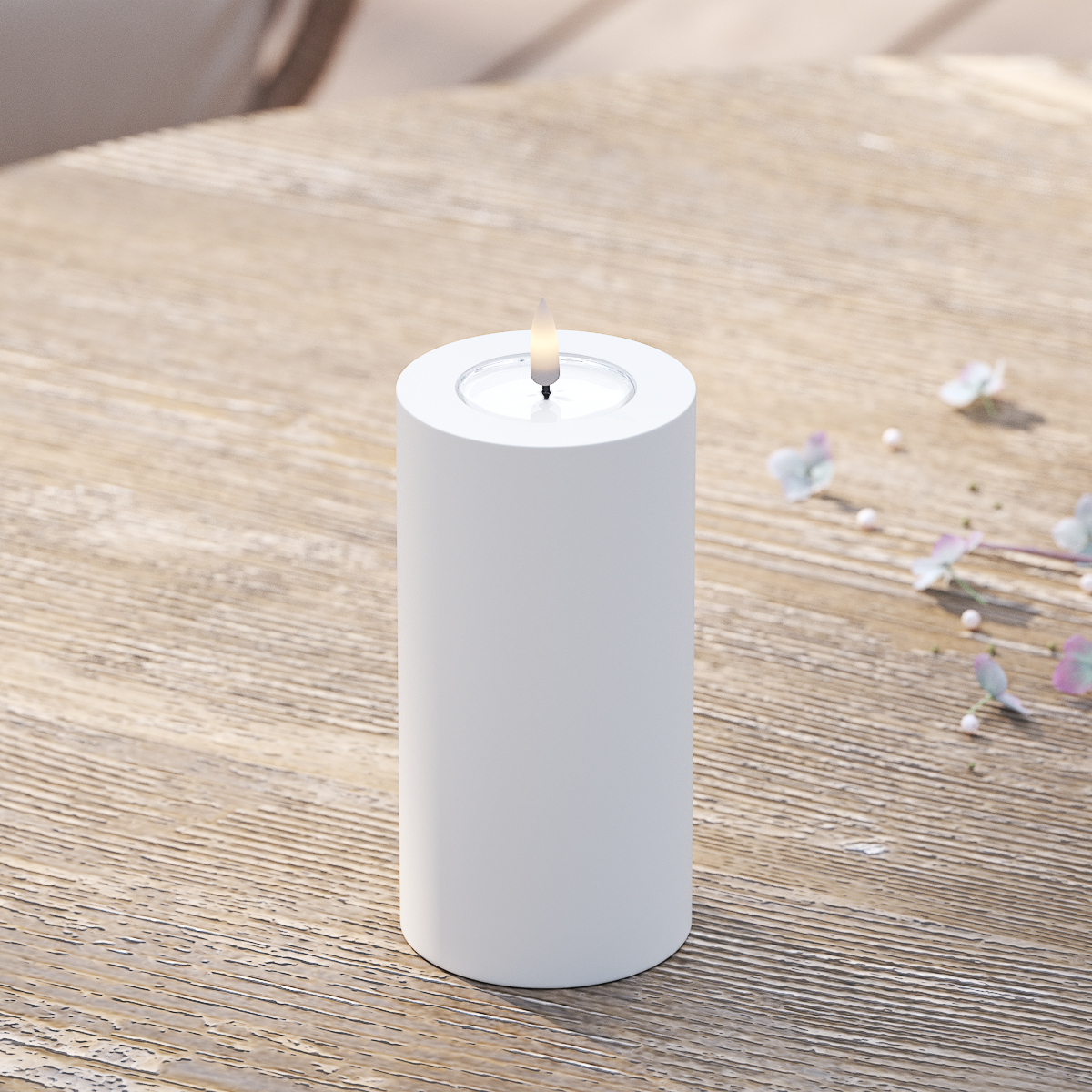 Deluxe Homeart Utomhus LED Blockljus Ø 7,5 x 15 cm Vit LED utomhusljus Blockljus 2