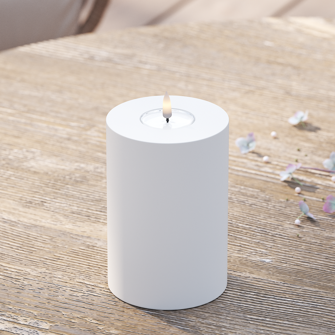 Deluxe Homeart Venkovní LED blokové světlo Ø 10 x 15 cm Bílá LED venkovní světelné blokové světlo 2