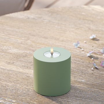 Deluxe Homeart Venkovní LED blokové světlo Ø 10 x 10 cm Zaprášená zelená LED venkovní světelné blokové světlo 2