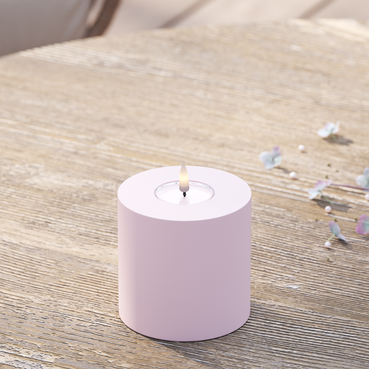 Deluxe Homeart Venkovní LED blokové světlo Ø 10 x 10 cm Zaprášená červená LED venkovní světelné blokové světlo 2