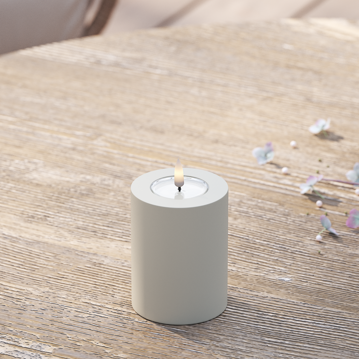 Deluxe Homeart Utomhus LED Blockljus Ø 7,5 x 10 cm Sand LED utomhusljus Blockljus 2