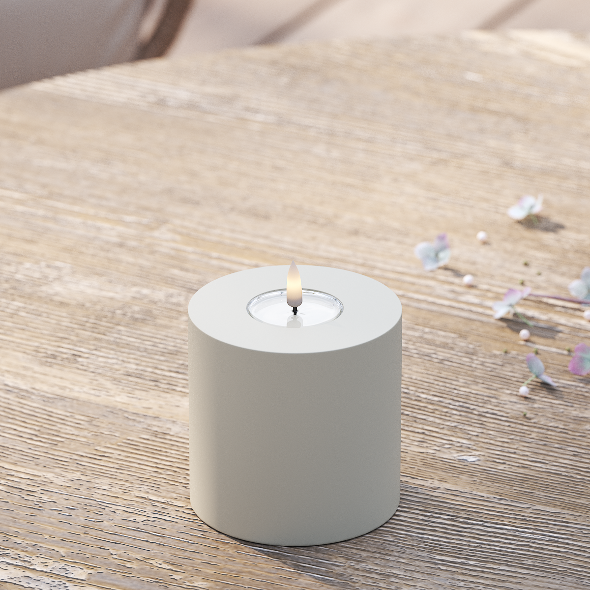 Deluxe Homeart LED externo Vela pilar Ø 10 x 10 cm Areia Luz LED para exterior Vela pilar 2