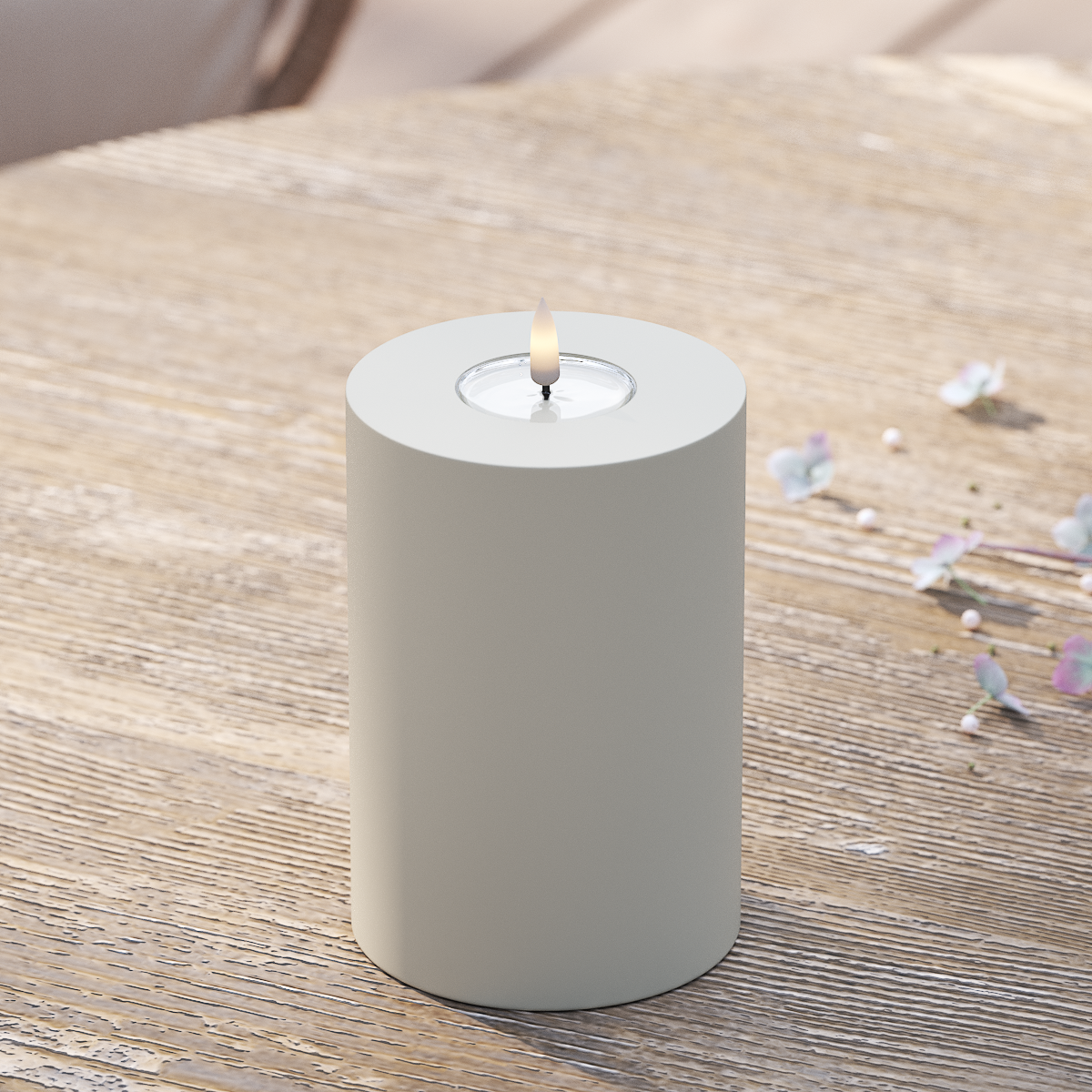 Deluxe Homeart Lauko LED blokinis šviestuvas Ø 10 x 15 cm Smėlio spalvos LED lauko šviesos bloko lemputė 2