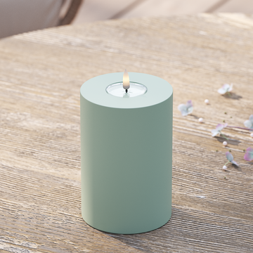 Deluxe Homeart Venkovní LED blokové světlo Ø 10 x 15 cm Šalvějově zelená LED venkovní světelné blokové světlo 2