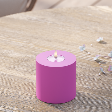 Deluxe Homeart Utendørs LED Blokklys Ø 10 x 10 cm Magenta LED utendørs lysblokklys 2