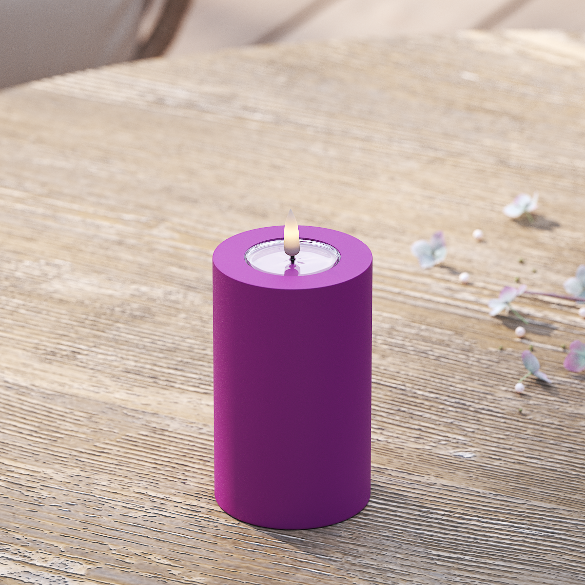 Deluxe Homeart Lauko LED blokinis šviestuvas Ø 7,5 x 12,5 cm Violetinė LED lauko šviesos bloko lemputė 1