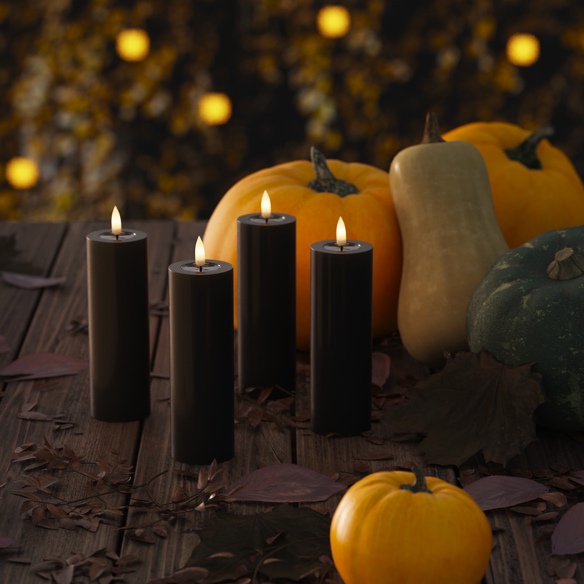 LED bloková světla Ø 5 x 15 cm Černá - 4 ks