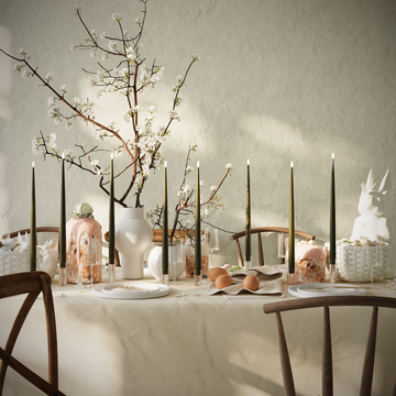 Deluxe Homeart LED Ljus Med Lack paket - Mörkgrön - 8 stycken 38 cm Ljus Med Lack paket 1