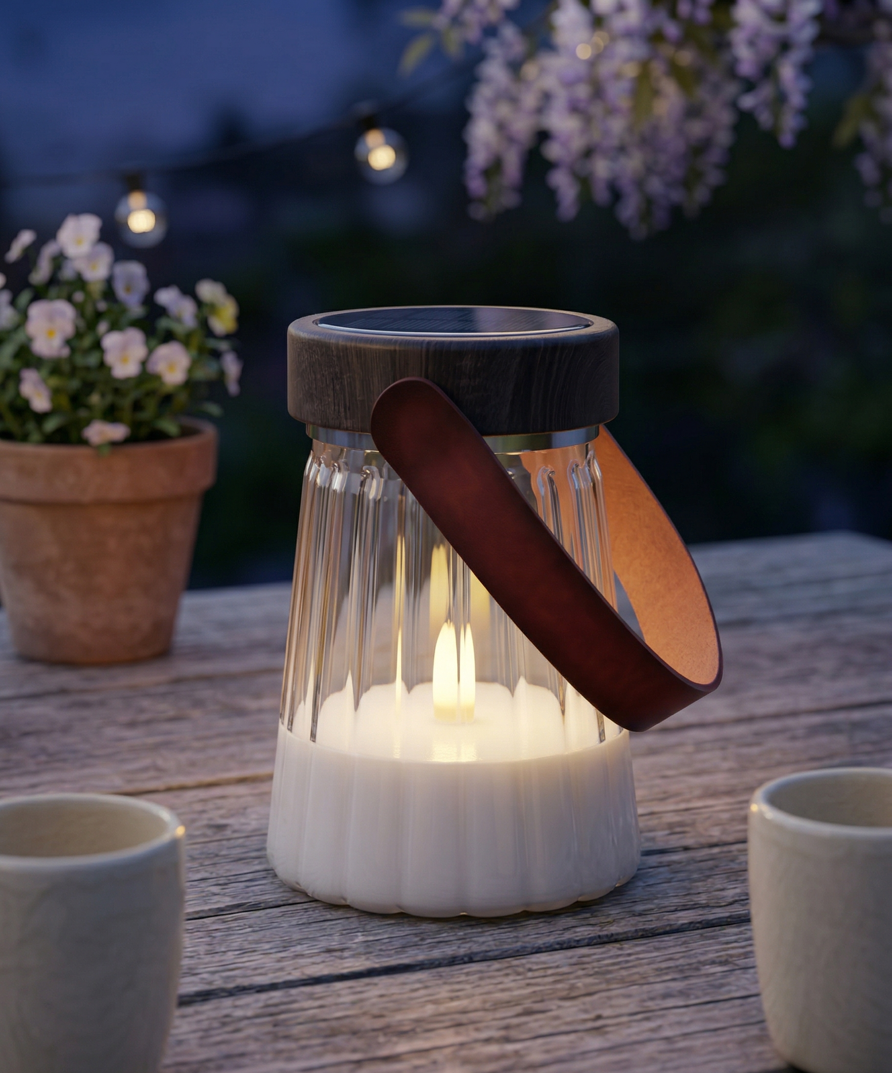 LED Glass Lantern 13cm