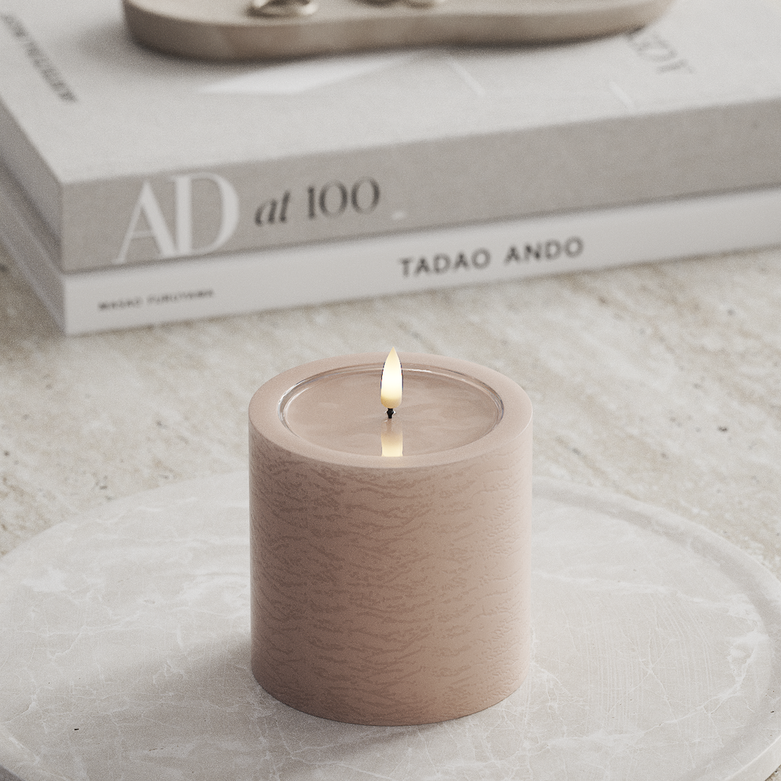 Deluxe Homeart Unique LED Bloklys D 10 x 10 cm Rose unique bloklys 3