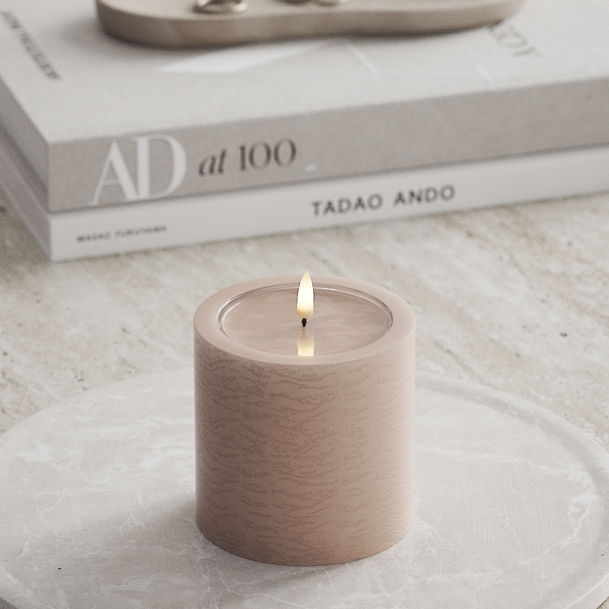 Deluxe Homeart Unique LEDs Vela pilar D 10 x 10 cm Rosa unique Vela pilar 1