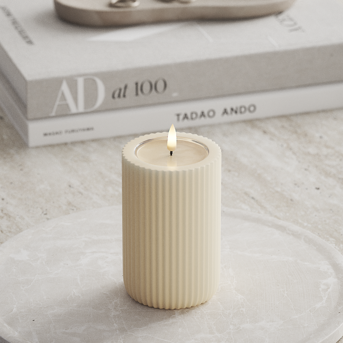 Deluxe Homeart Unique LED Rillelys D 8 x 12,5 cm Krem unique rillelys 3