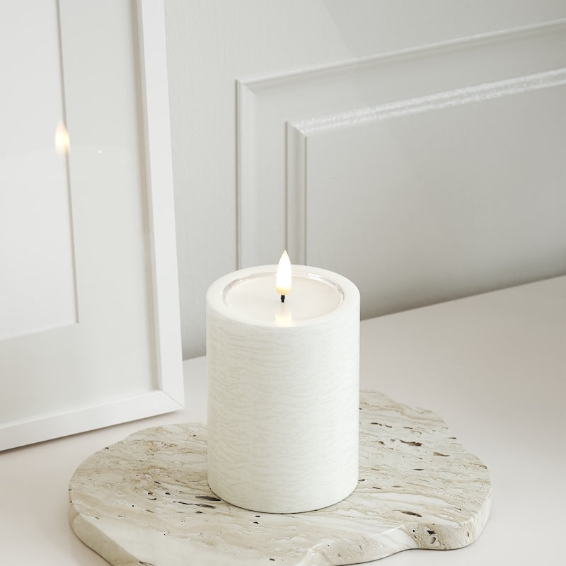 Unique Candles Unique LED blokinis šviestuvas D 7,5 x 10 cm Balta