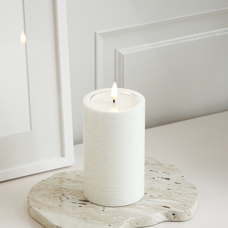 Unique Candles Unique LED blokové světlo D 7,5 x 12,5 cm Bílá