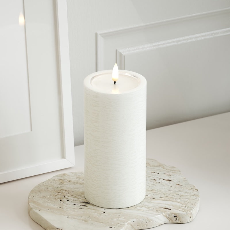 Unique Candles Unique LED plokkvalgusti D 7,5 x 15 cm Valge