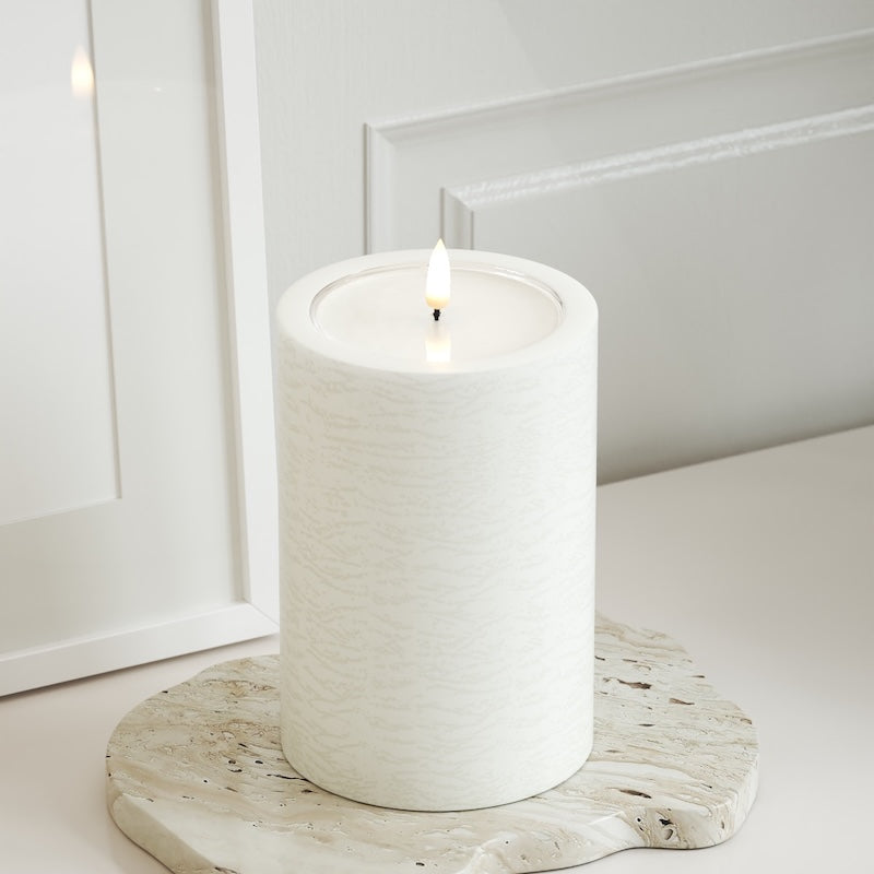 Unique Candles Unique LED blokinis šviestuvas D 10 x 15 cm Balta