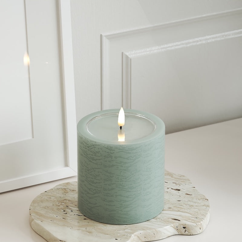 Unique Candles Unique LED blokové světlo D 10 x 10 cm Šalvějově zelená