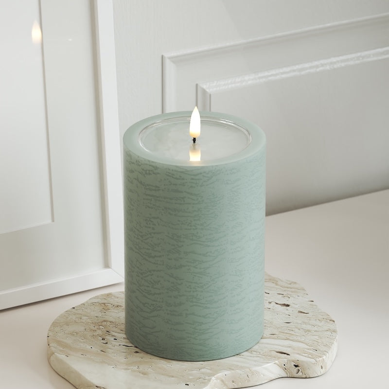 Unique Candles Unique LED blokinis šviestuvas D 10 x 15 cm Šalavijų žalia